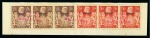 Stamp of Great Britain » King George VI 1939-48 High Values in strips of three affixed to pieces with SPECIMEN ovpts and "SPÉCIMEN / COLLECTION / MAURITANIE" three line hs