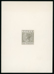 Stamp of Cyprus » Queen Victoria Keyplate Issues 1881 Die I Wmk CC 6pi essay, with key-plate imperforate proof in olive-grey with "CYPRUS" and "SIX PIASTRES" handpainted