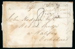 Stamp of Australia » Western Australia 1843 (Apr 17) Entire with rectangular "SHIP LETTER / (crown) / WESTERN AUSTRALIA / PAID" handstamp of Bunbury