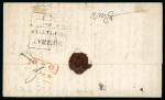 Stamp of Australia » Tasmania 1840 (Oct 30) Wrapper from Hobart Town to Calcutta, India, with very fine strike of the crowned oval GPO ds
