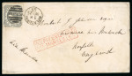 Stamp of Australia » Victoria 1863-66 Trio of covers with "INSUFFICIENTLY PAID / VIA MARSEILLES" hs in black, red or blue
