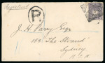 Stamp of Kenya, Uganda and Tanganyika » British East Africa 1895 (Nov) Envelope from Mombasa to a stamp dealer in Australia with 1895 4 1/2a tied by Mombasa code A squared circle ds