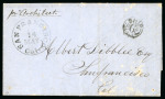 Stamp of United States 1852 Entire from Tasmania, Australia, to San Francisco, with contents about whaling and mining