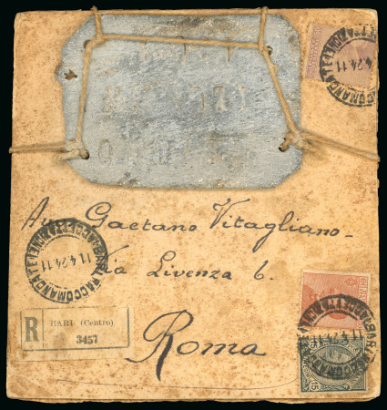 Stamp of Italy » Regno d'Italia Placca di piombo inviata per posta raccomandata