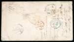 Stamp of India » 1855-1946 De La Rue and later Crown Colony Issues 1864 (Jun 20) Soldier's concessionary rare cover from a member of the Royal Fusiliers to Victoria, Australia