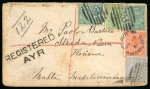 Stamp of Australia » Queensland 1891 (Jun 12) Envelope sent registered to Malta with "REGISTERED / AYR" hs adjacent