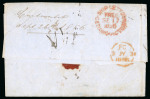 Stamp of German States » Hamburg 1856 (Jul 1) Stampless entire from Hamburg to Victoria, "Australia Felix", endorsed "p Morning Light" with Hamburg fleuron ds