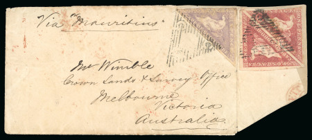 Stamp of South Africa » Cape of Good Hope 1860 (Jan 13) Envelope from Graaf Reinert to Victoria, Australia