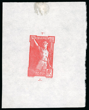 Stamp of Olympics » 1924 Paris » Essays and Proofs 1924 Paris Olympics die proof with void value and left column before the changes to the issued design