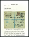 Stamp of Kenya, Uganda and Tanganyika » British East Africa 1892 (Jun 22) Envelope sent registered from the Gustav Denhardt correspondence from Lamu with 1890-95 4a and 8a