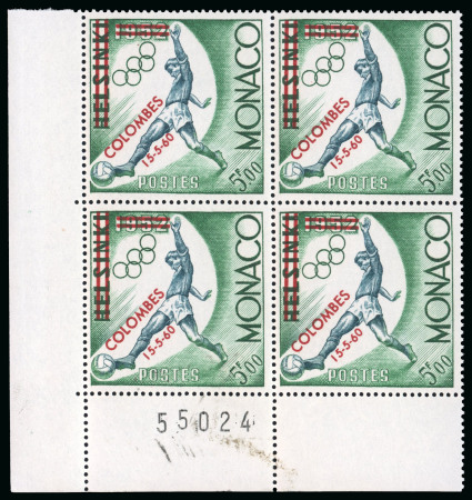 Stamp of Colonies françaises » Monaco 1960, Bloc de 4 du non émis 5 francs Coupe de France