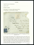 Stamp of Uganda 1897 (Jun 16) Envelope from Kampala to England with 1896 4a uncancelled in combination with British East Africa 1896-1901 2 1/2a