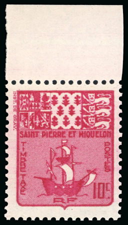 Stamp of Colonies françaises » St. Pierre et Miquelon 1947, Taxe Y&T n°70 ** non émis avec la faciale à