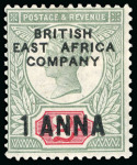 Stamp of Kenya, Uganda and Tanganyika » British East Africa 1890 Overprinted GB 1/2a on 1d, 1a on 2d and 4a on