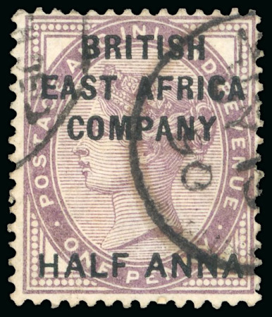 Stamp of Kenya, Uganda and Tanganyika » British East Africa 1890 Overprinted GB 1/2a on 1d, 1a on 2d and 4a on 5d used set of 3