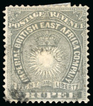 Stamp of Kenya, Uganda and Tanganyika » British East Africa 1890-95 1/2a to 5R mint and used collection written up on 12 pages