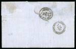 Stamp of Egypt » 1872-75 Penasson 2pi yellow, tied on folded cover from Birket-el-Sab to Mytilene