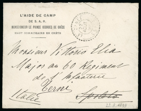 Stamp of Italy » Missions, Post Offices and Postal History Abroad » Crete End of the insurrection and process of independence: cover from High Commissar in Crete