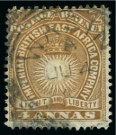Stamp of Kenya, Uganda and Tanganyika » British East Africa 1894 1/2a postal stationery card from Wasin with squared circle ds
