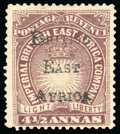 Stamp of Kenya, Uganda and Tanganyika » British East Africa 1895 British Administration 4 1/2a brown-purple mint part o.g.