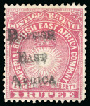Stamp of Kenya, Uganda and Tanganyika » British East Africa 1895 British Administration 1R carmine with double overprint variety, mint