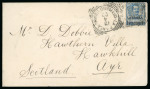 Stamp of Italy » Missions, Post Offices and Postal History Abroad » Crete 1902 Two covers La Canea (Chandia) to Germany and Scotland with 1901 overprinted 1pi on 25c