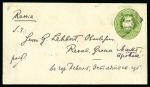 Stamp of Kenya, Uganda and Tanganyika » British East Africa 1895 (Nov 21) British Administration 2 1/2a postal stationery envelope from GEA missionary station at Kilimanjaro to Reval, Russia