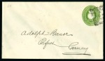Stamp of Kenya, Uganda and Tanganyika » British East Africa 1895 (Nov 21) British Administration 2 1/2a postal stationery envelope from GEA missionary station at Kilimanjaro to Reval, Russia