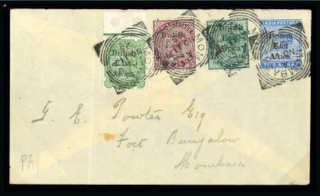 Stamp of Kenya, Uganda and Tanganyika » British East Africa 1895 (Nov 11) First day of issue "Powter" envelope sent locally in Mombasa on the first day after the transfer of control of the Indian PO in Zanzibar