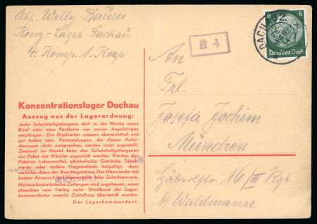 Stamp of Large Lots and Collections Germany: 1934-44, CONCENTRATION CAMP mail collection of 20 covers written up and telling the story about Olympians who were murdered in the camps