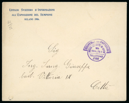 Stamp of Italy » Corrieri di Milano 1906, Cooperativa Fattorini, busta e cartolina con bolli di foggia simile ma con diciture diverse