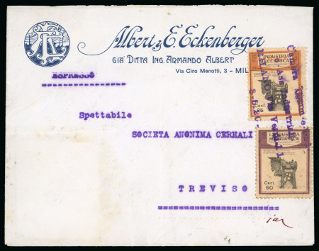 Stamp of Italy » Corrieri di Milano 1920, Camera di Commercio e Industria, 35 c. su busta