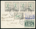 Stamp of Italy » Italian Occupations WWII » Cefalonia and Itaca 1941 Cover to Athens with "Mithology 20L+20L pair and single 20L, 2d single and "Previdenza" 50L single