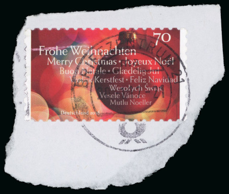 Stamp of Germany 2016 Christmas Bauble 70c with incorrect inscriptions, with "Glaedlig Jul" instead of "Glaedelig jul" and "Vrolijk Kerstfest" instead of "Vrolijk kerstfeest"