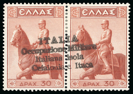 Stamp of Italy » Italian Occupations WWII » Cefalonia and Itaca 1941 Group of 23 stamps used on fragments and one rare mint, 3d+50L stationery envelope