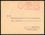 Stamp of Olympics » 1936 Berlin » Special Postmarks 1921-41, Group of "Deutscher Reichsbund für Leibesübungen" printed covers and a variety of slogan machine franks; 8 covers and a large piece