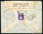 Stamp of Italy » Italian Occupations WWII » Ionian Islands 1943 (April 30) Cover from Khionata, "Affari Civili/Censura Postale/Cefalonia" censorship