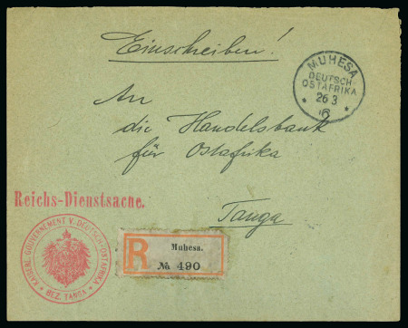 Stamp of Germany » German Colonies » German East Africa 1916 Registered official War Mail cover Mehesa