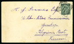 Stamp of Tanganyika 1917 (May 8 ) Envelope franked with Nyasaland Protectorate 1916 1s overprinted "N.F."
