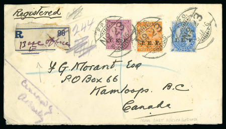 Stamp of Tanganyika 1916 Registered censored cover Indian Army Post Office No. 23 