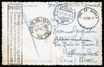 Stamp of Italy » Italian Occupations WWII » Cyclades Islands (Isole Cicladi) 1941 (June 6) Postcard with free postage marking, Thira and Cicladi cds's
