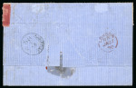 Stamp of Great Britain » 1854-1900 Postal History of the Perforated Line Engraved and Surface Printed Issues 1845-1895, Group of three covers incl. 1870 (Jan 21) Wrapper from Berkley to Norway with 1864-79 1d red pl.130 in strip of four and strip of three