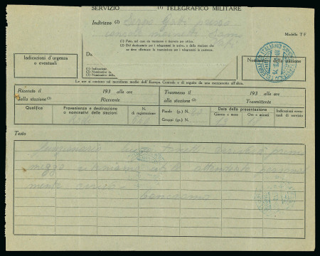 Stamp of Italy » Italian Occupations WWII » Sporades Islands (Isole Sporadi) 1941 Telegram with the only example recorded of the Samos telegraphic cancellation