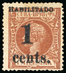 Stamp of United States » U.S. Possessions » Puerto Príncipe 1898 1c on 1m orange-brown, third printing, position 3, mint