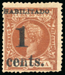 Stamp of United States » U.S. Possessions » Puerto Príncipe 1898 1c on 1m orange-brown, third printing, position 4, mint