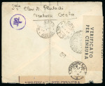 Stamp of Italy » Italian Occupations WWII » Crete 1941 Cover from Neapolis, very scarce Italian-Aegean mixed franking and rare cancellation