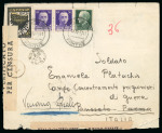 Stamp of Italy » Italian Occupations WWII » Crete 1941 Cover from Neapolis, very scarce Italian-Aegean mixed franking and rare cancellation