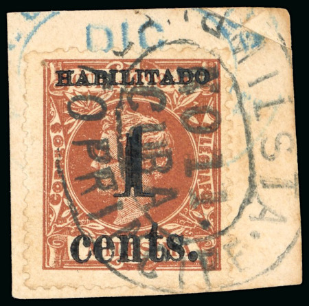 Stamp of United States » U.S. Possessions » Puerto Príncipe 1898 1c on 1m orange-brown, third printing, position 2, used 