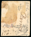 Stamp of United States » U.S. Possessions » Puerto Príncipe 1898 5c on 1/2m blue-green, third printing, position 4, on piece