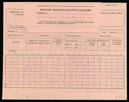 Stamp of Italy » Italian Occupations WWII » Crete 1941 (May 31) Military telegram from Crete during the third day of invasion